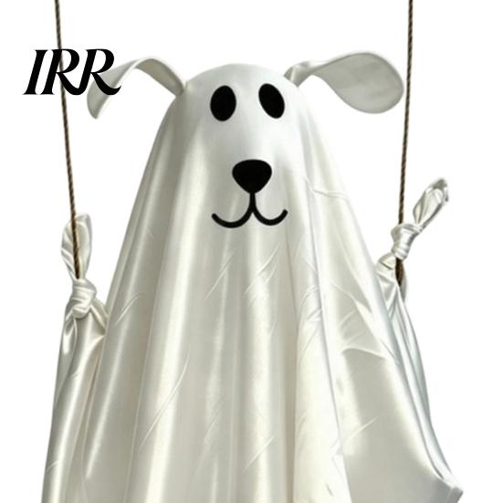 Durable Halloween Holiday Decor Hanging Ghost for Outdoor Decoration, Cute Flying Satin White Reusable Party Decorations Home, Tree, Porch,