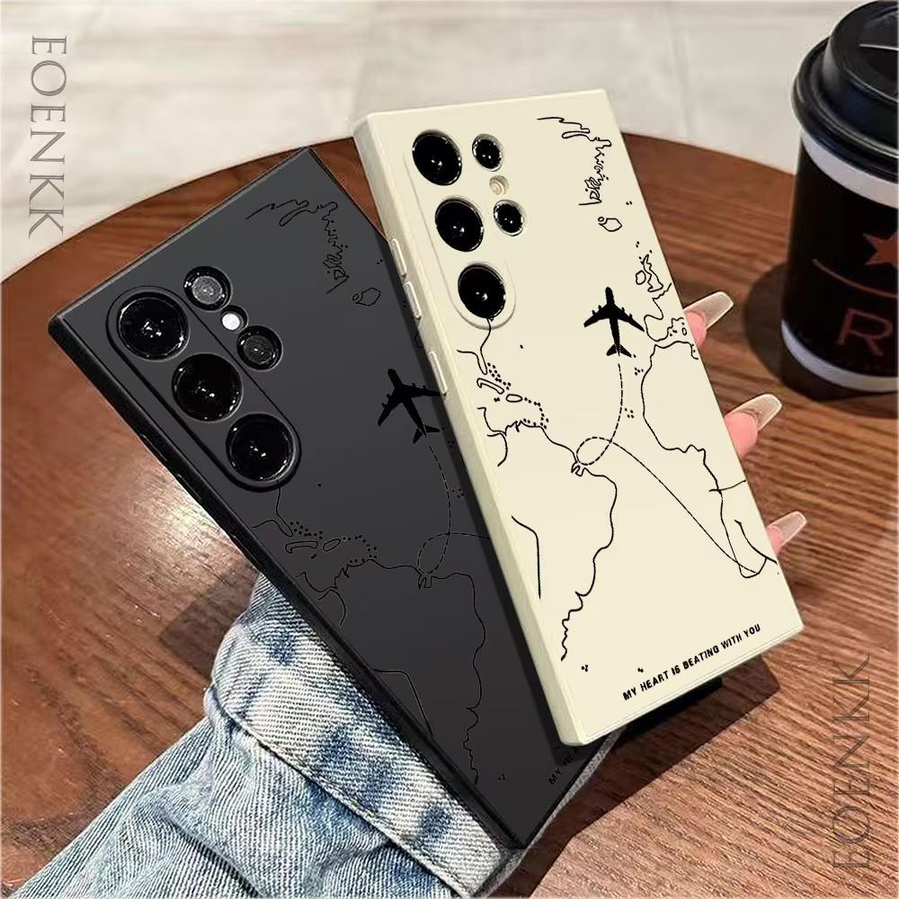 Temu hot-selling aircraft route Samsung S24FE silicone mobile phone case S23 + protective case S25ULTRA Extreme Edition