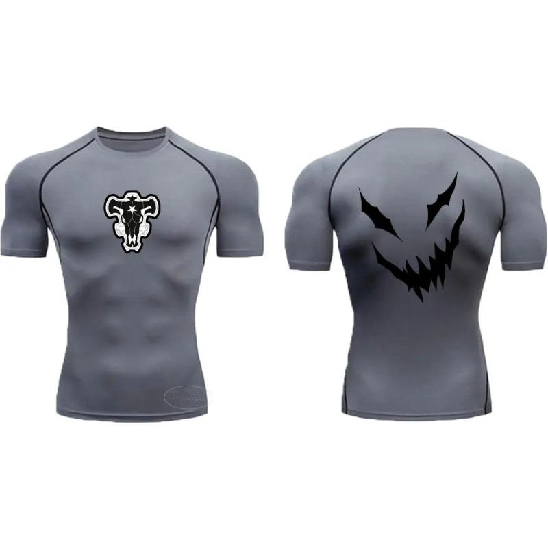 Men's Fitness Compression Quick-Drying Sports T-Shirt Summer Gym Cycling High Elasticity Sports Sweatshirt Casual Sweat Absorbing Tight Fit Top