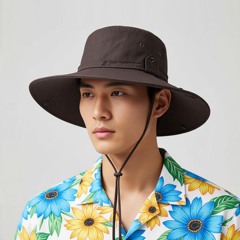 Summer Outdoor Mountaineering Hat Big Brim Travel Fisherman Hat Sun Protection and Sunshade Fishing Hat