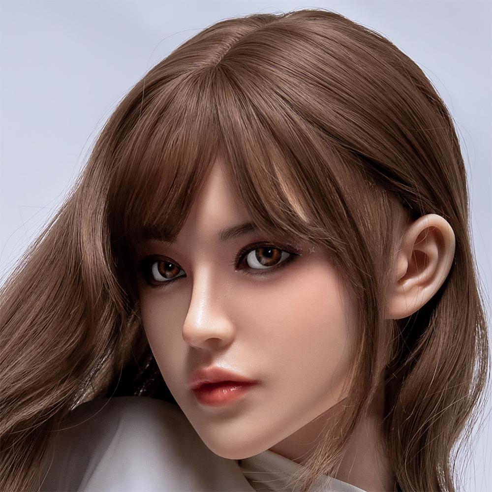 Head with Realistic Oral Function 100% Silicone Compatible with 130-180cm Sex Dolls M16 Thread Interface Wig & Implant Hair Options 3kg