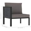 Corner Sofa Unit with Right Armrest Poly Rattan Anthracite