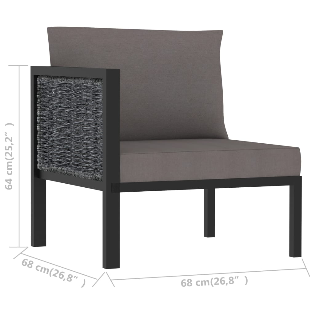 Corner Sofa Unit with Right Armrest Poly Rattan Anthracite