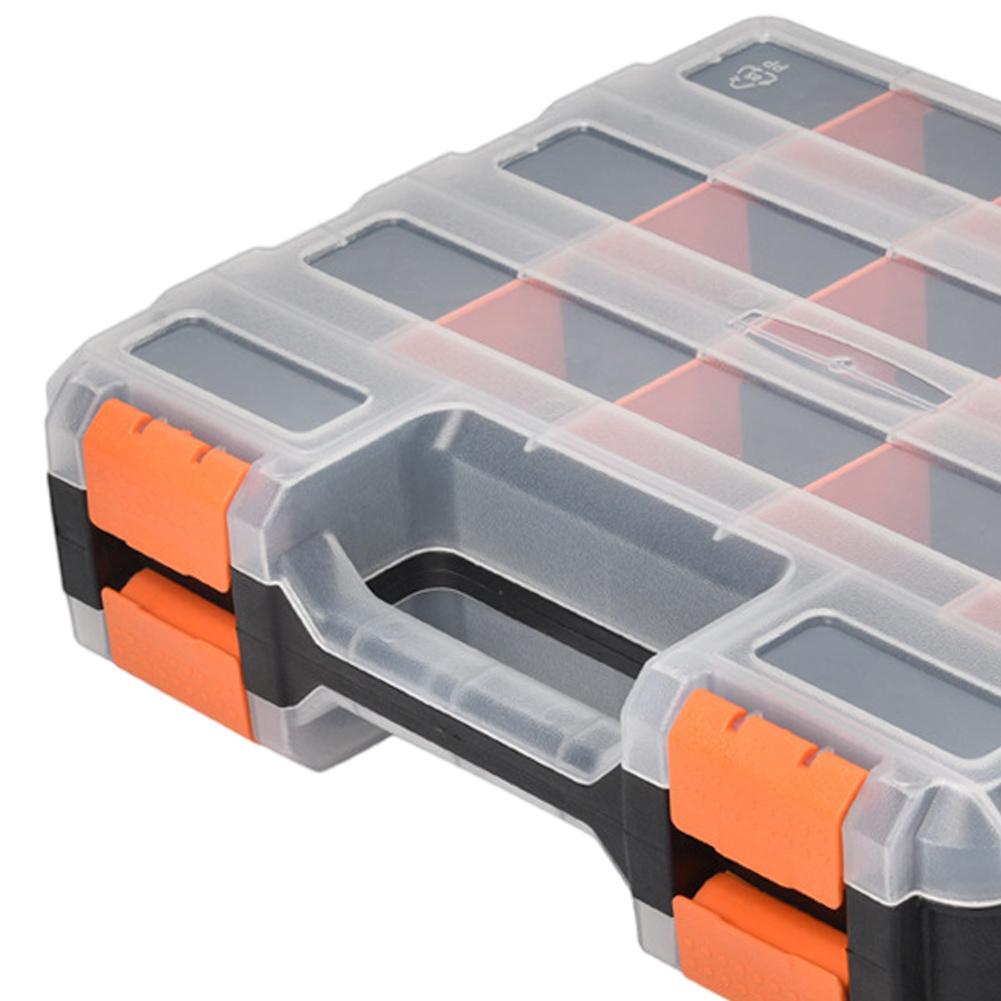 Double Side Tools Box Organizer Hardware Storage Box Plastic Double Side Tools Box Toolbox Container for Screws Nuts Small Parts