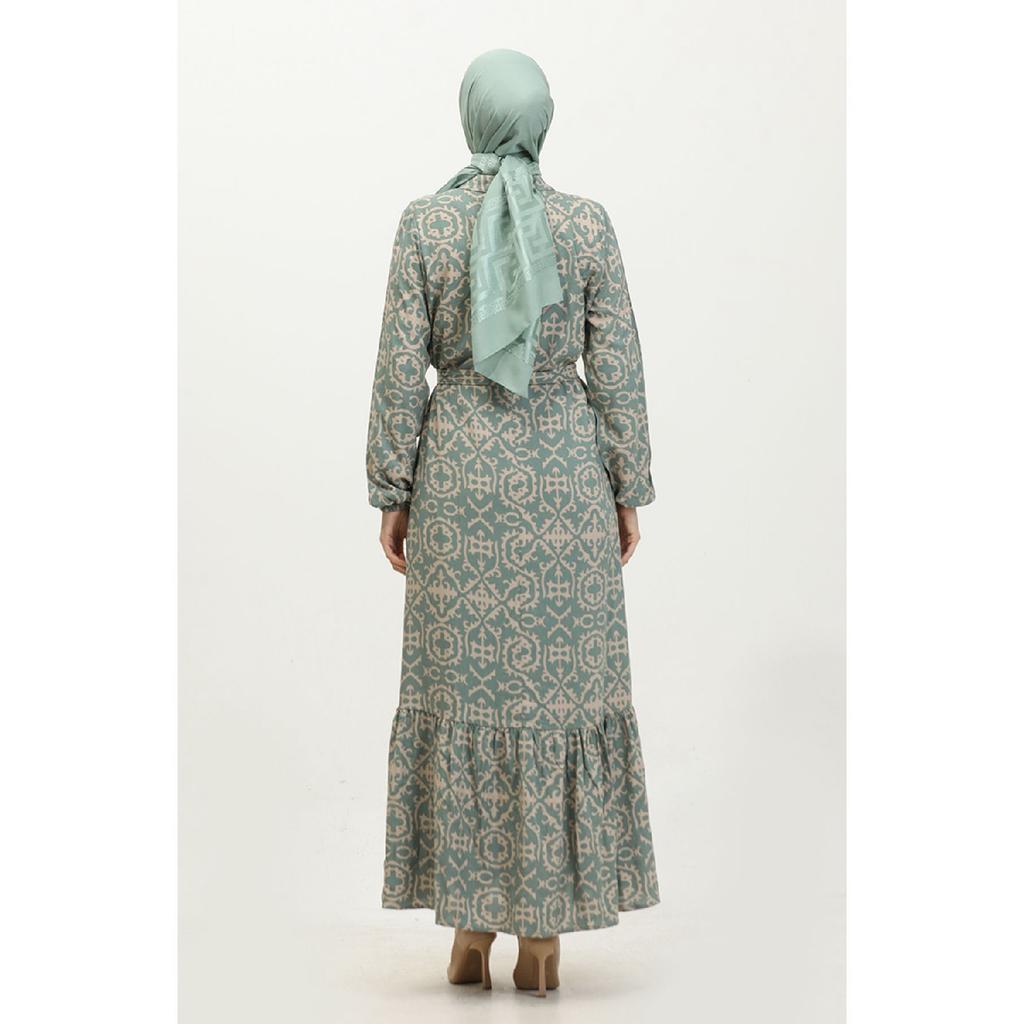 Viscose Patterned Dress 0362-02 Green