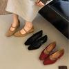 European Station Women's Shoes 2025 Autumn and Winter New One-word with Square Head Thick Heel Light Mouth Single Shoes Mary Jane Shoes