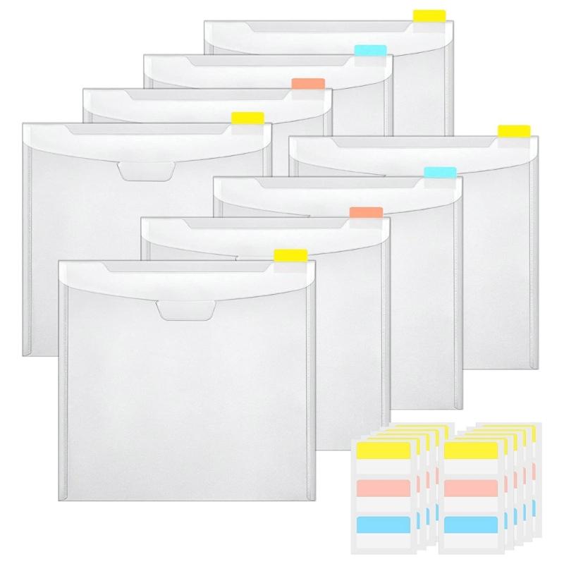 

10Pcs Scrapbook Paper Storage Organizers Clear Scrapbook Paper Organizers with Sticky Indexes Tabs Holds Scrapbook Paper 1