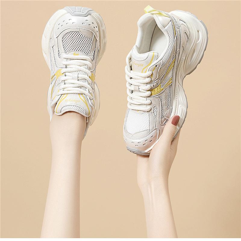 

Comfortable platform dad shoes increase the height of spring new sports shoes color matching mesh trend casual fashion women s shoes 40