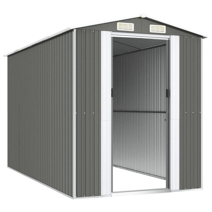 3147440 vidaXL Abri de jardin Gris clair 192x357x223 cm Acier galvanisé