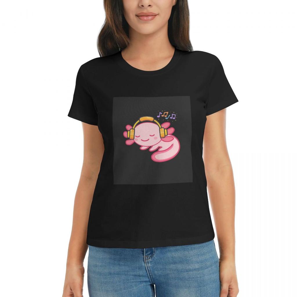 Damen T-Shirt Axolotl Meerestier Sommer Kurzarm T-Shirts Rundhals Baumwolle T-Shirts Kleidung Oberteile Streetwear