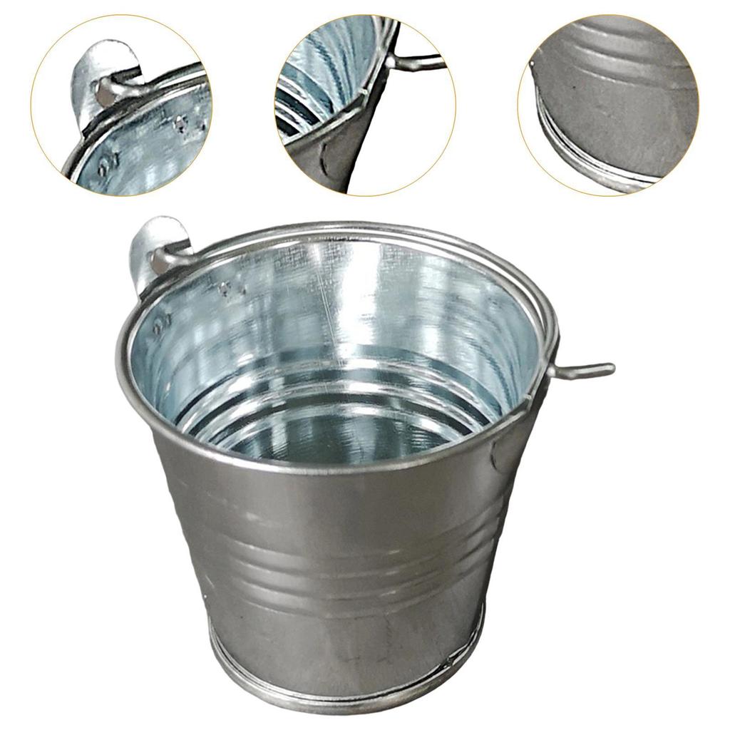 5x Small Metal Buckets Decor Crafts Planters with Handle Versatile Creative Plant Pots for Party Supplies Gift Patio Yard Garden