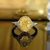 Luxury Oval Cut Yellow Diamond Ring for Women High Quality Imported Carbon Diamond Pink Diamond Fashion Jewelry