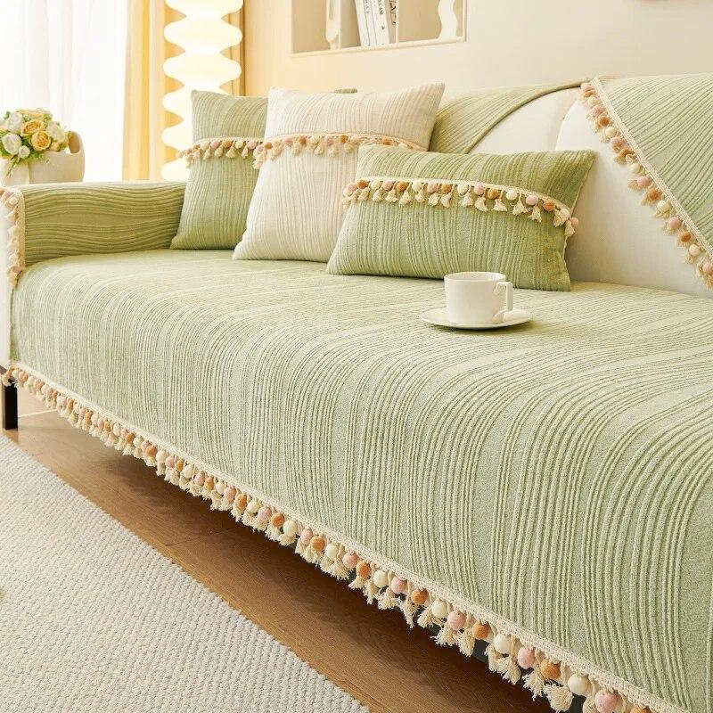 

Новые современные однотонные плюшевые чехлы в полоску для гостиной, зимние теплые чехлы, нескользящие пылезащитные L-образные диванные подушки 70x70cm 1pcs