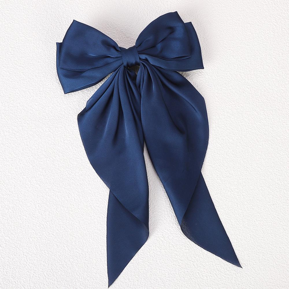 Solid Color Large Bow Hairpin Jk Ponytail Clip Lolita College Style Japanese Girl Hair Accessories 5012