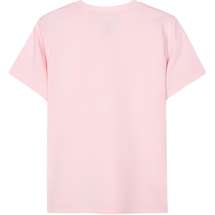 Skechers Logo Print Casual Round Neck Breathable Short Sleeve T-Shirt Women Tops Chalk-Pink L224W086-01SX