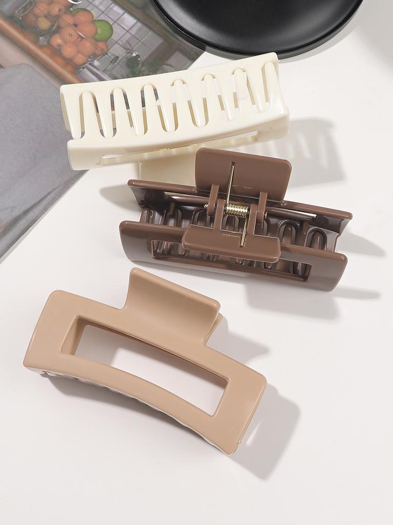 4 Pcs Large Hair Claw Clips 3.5 Inch Non-slip Big Square Glossy Claws for Women,Strong Hold Banana Clips for Thick Thin Hair