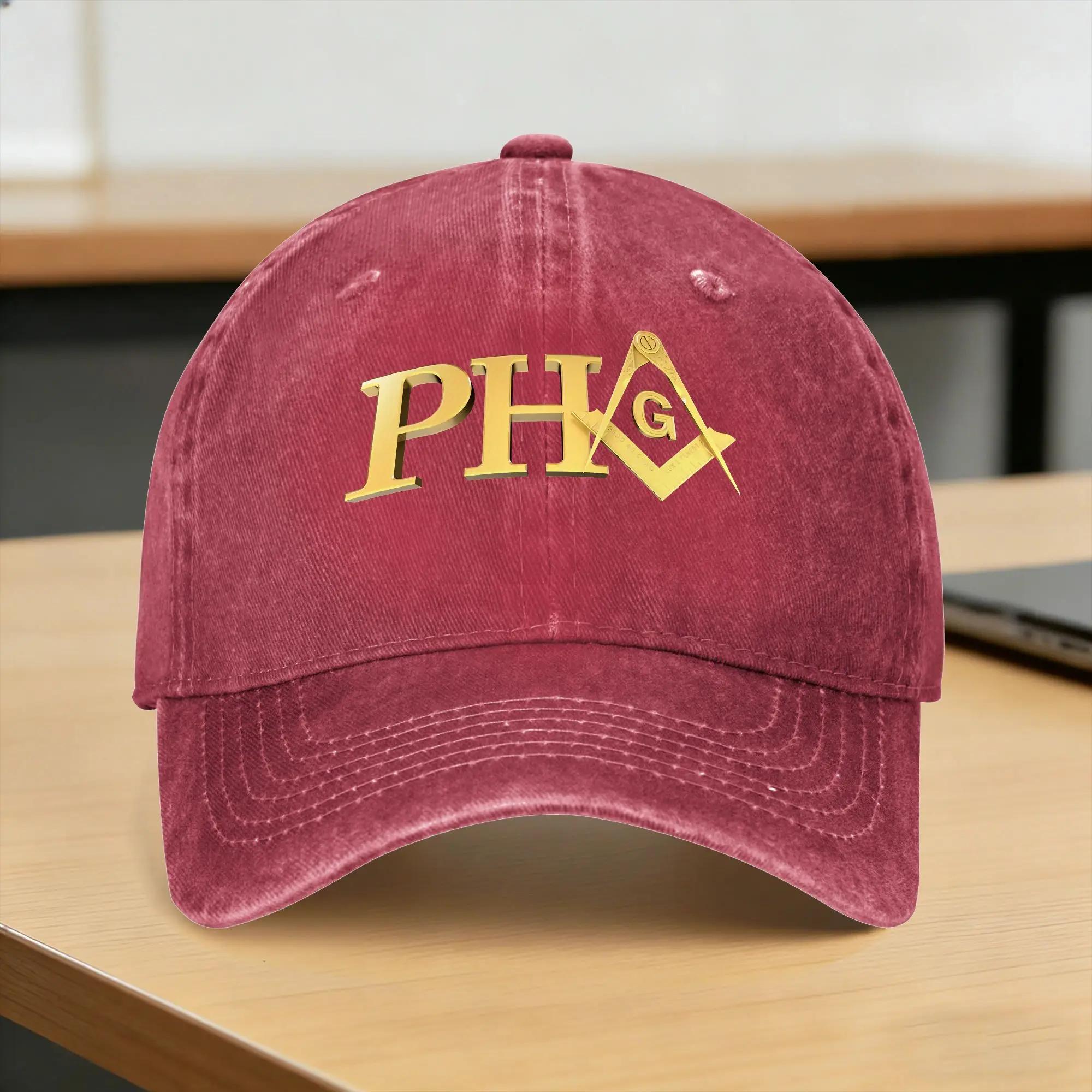 Freemason Prince Hall Pha Gold Square Compass Masonic Prince Hall Summer Trucker Hat Snapback Cap Unisex Women Baseball Caps One Size