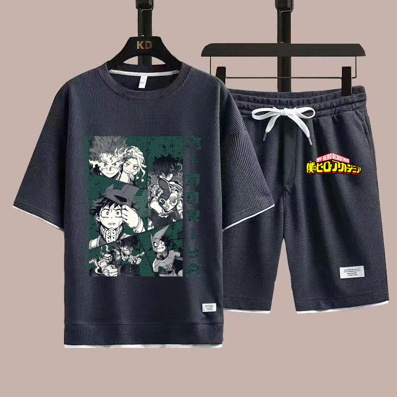 

Мой герой Мидория Изуку мужские футболки шорты комплекты летние новые модные мужские футболки топы нижний костюм мультфильм аниме мужской комплект одежды XL