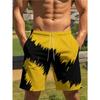 Men's Navy Pine Cone Pine Branch Print Beach Shorts Drawstring Waist Quick Dry Casual Swim Trunks 2026