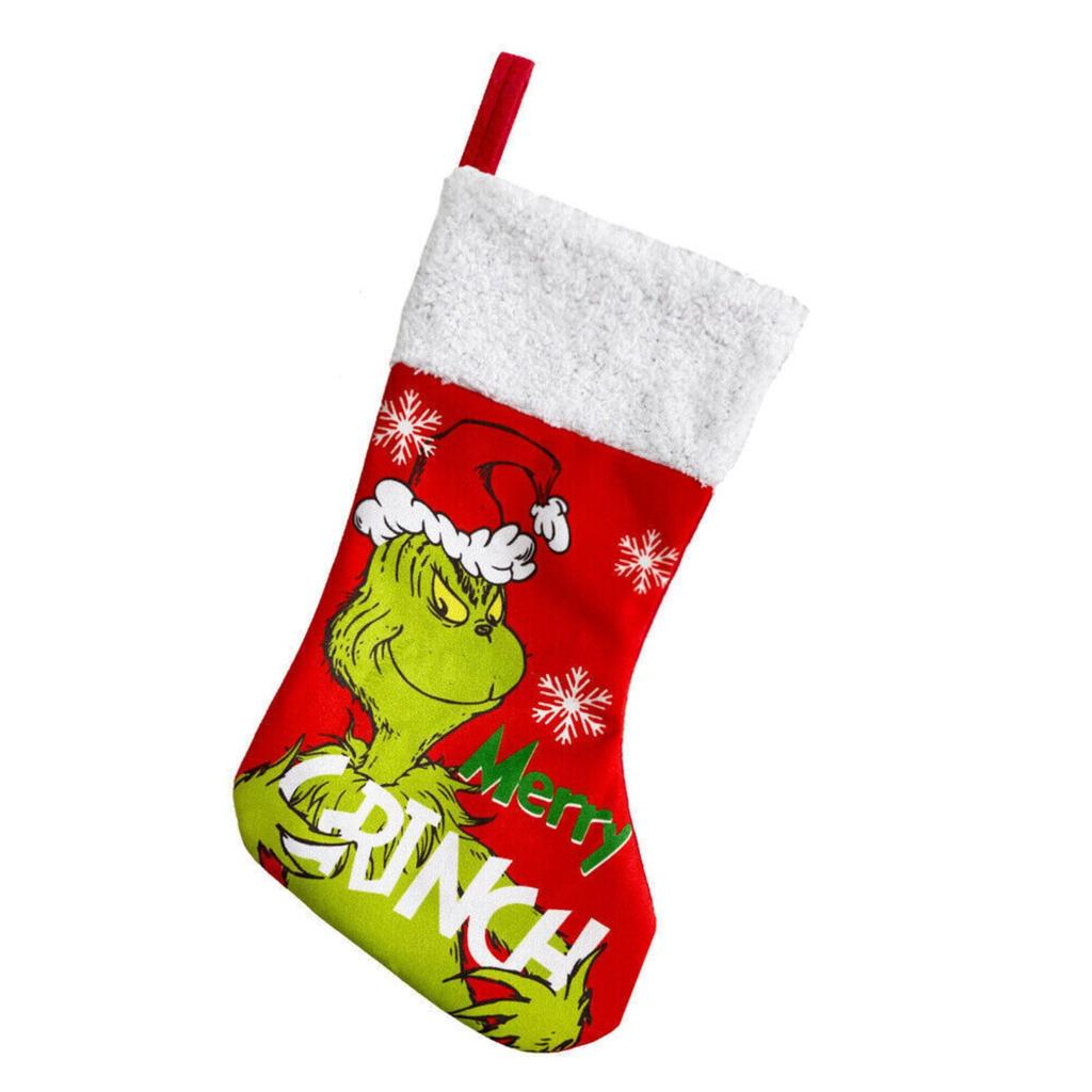 4-Pack Christmas Socks Decoration Christmas Gift Bag Hanging Gift Socks