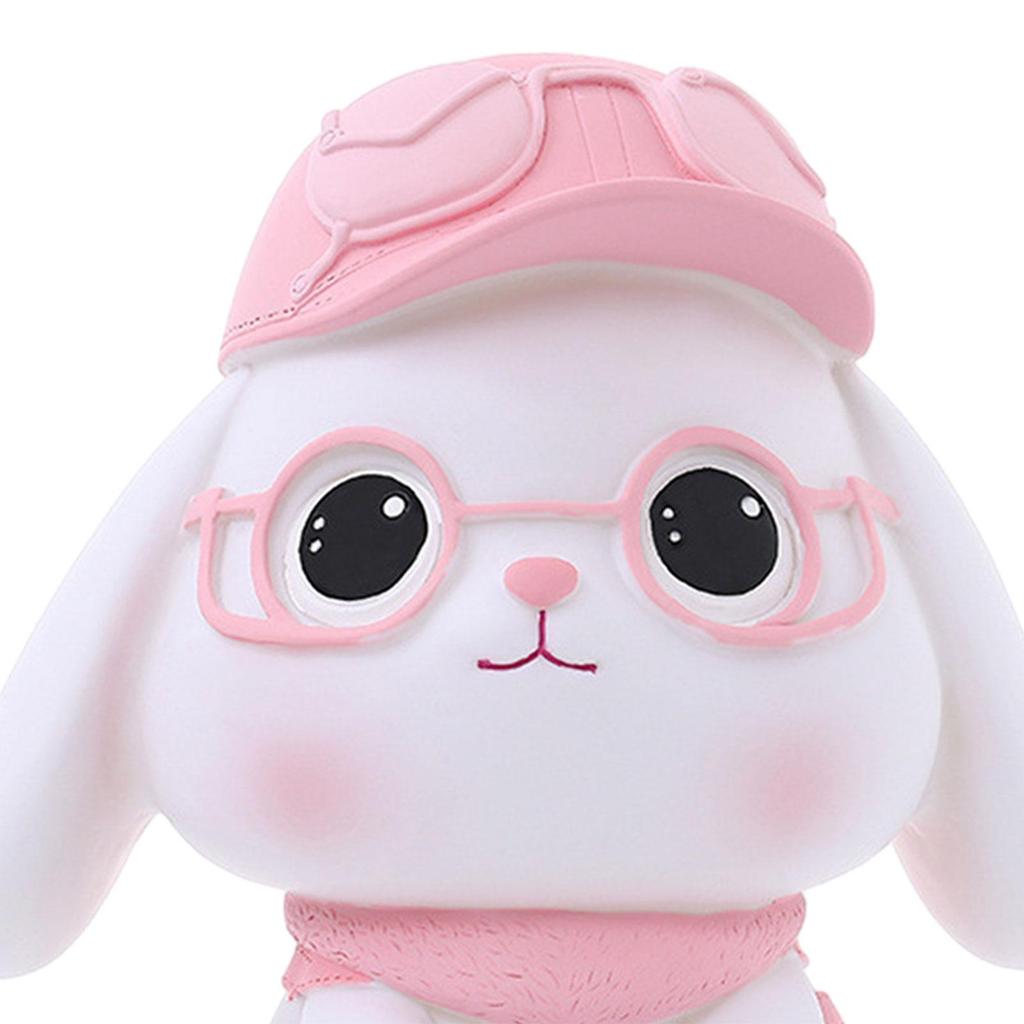 Piggy Bank Change Box Adorable Container Money Box Bunny Figurine Money Bank for Kids Dining Room Bedroom Girls Living Room