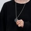 Influencer Style Men's Hip Hop Compass Pendant Necklace - Trendy Stainless Steel Sweater Chain