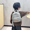 Breathable Chic Plush Leopard Print Backpack For Children In Grey Tan And