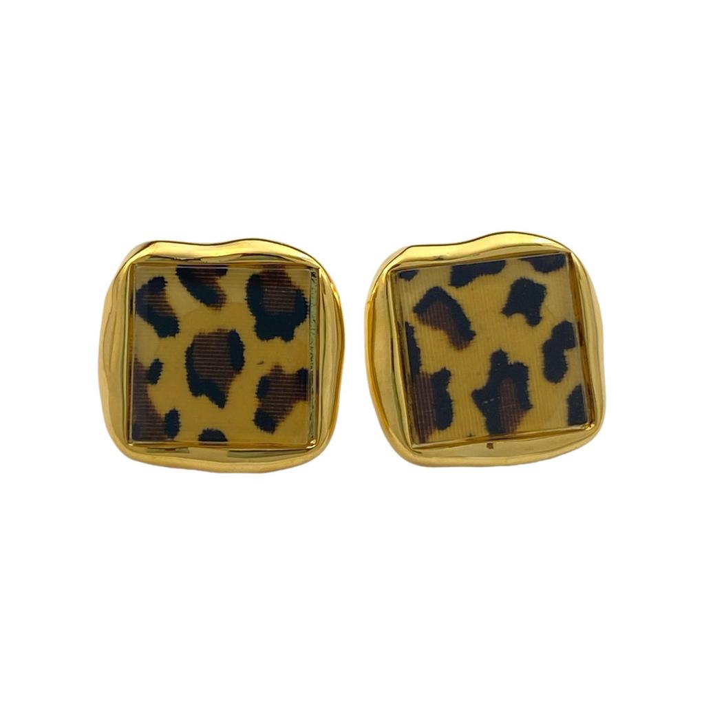 Exquisite Diamond Leopard Print Circle Earrings: Light Luxury, Fashionable, High-End Dangle Jewelry for Women
