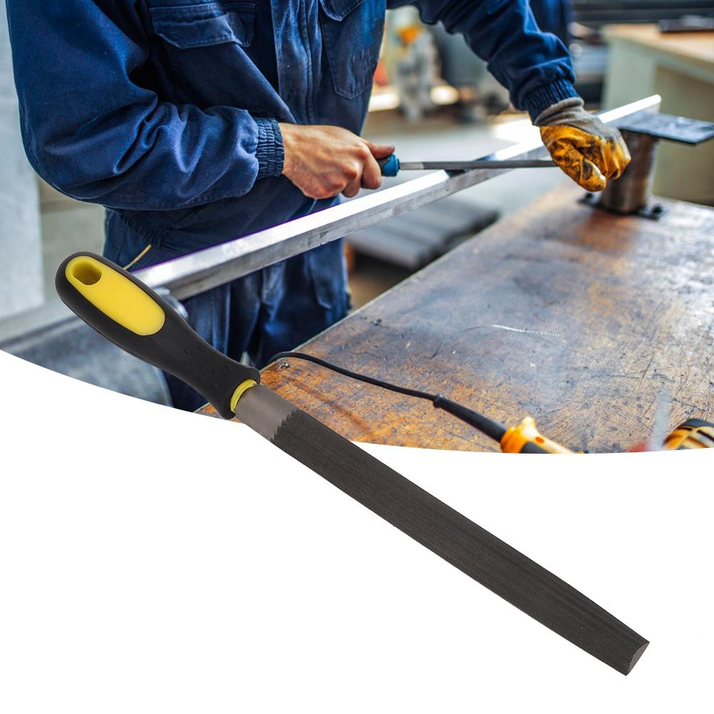 8in Half Round  Mill Steel File Rasp with Handle Sharpening Shaping Tool for Metal Projects(Fine Teeth File )