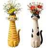2pcs Cute Cat Shaped Flower Vase for Desk Shelf Decor Gardening Gift Home Decor