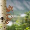 Unique Metal Raccoon Stake Outdoor Decor Metal Raccoon Garden Stake Yard Decoration Outdoor Raccoon Stake Metal Garden Decor