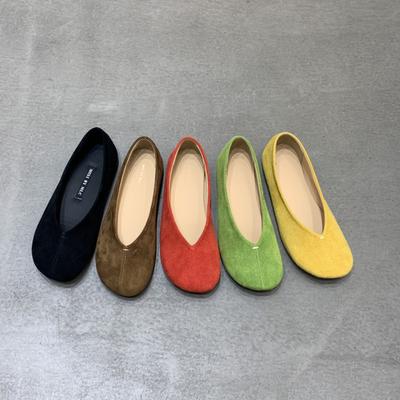 2025 été rétro mat daim chaussures plates à bonnet polyvalentes confortables à semelles souples chaussures bonbon pour femmes chaussures simples chaussures pour femmes