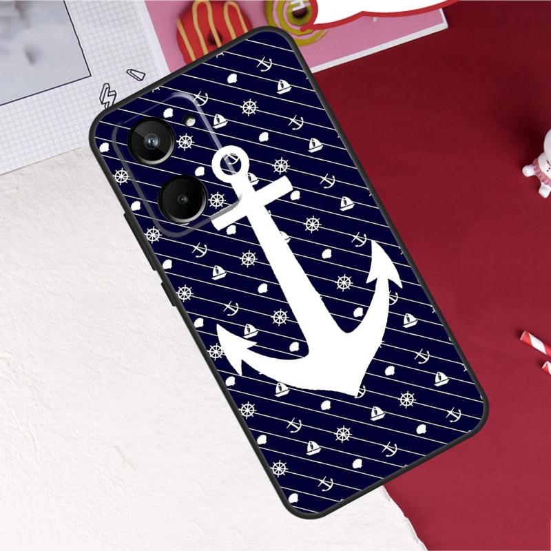 Stripes Anchor Boat Ship Wheel For Realme 10 11 12 13 14 Pro Plus GT6 GT7 15 Pro C61 C67 C63 C71 C55 C51 C65 C53 C75 Case