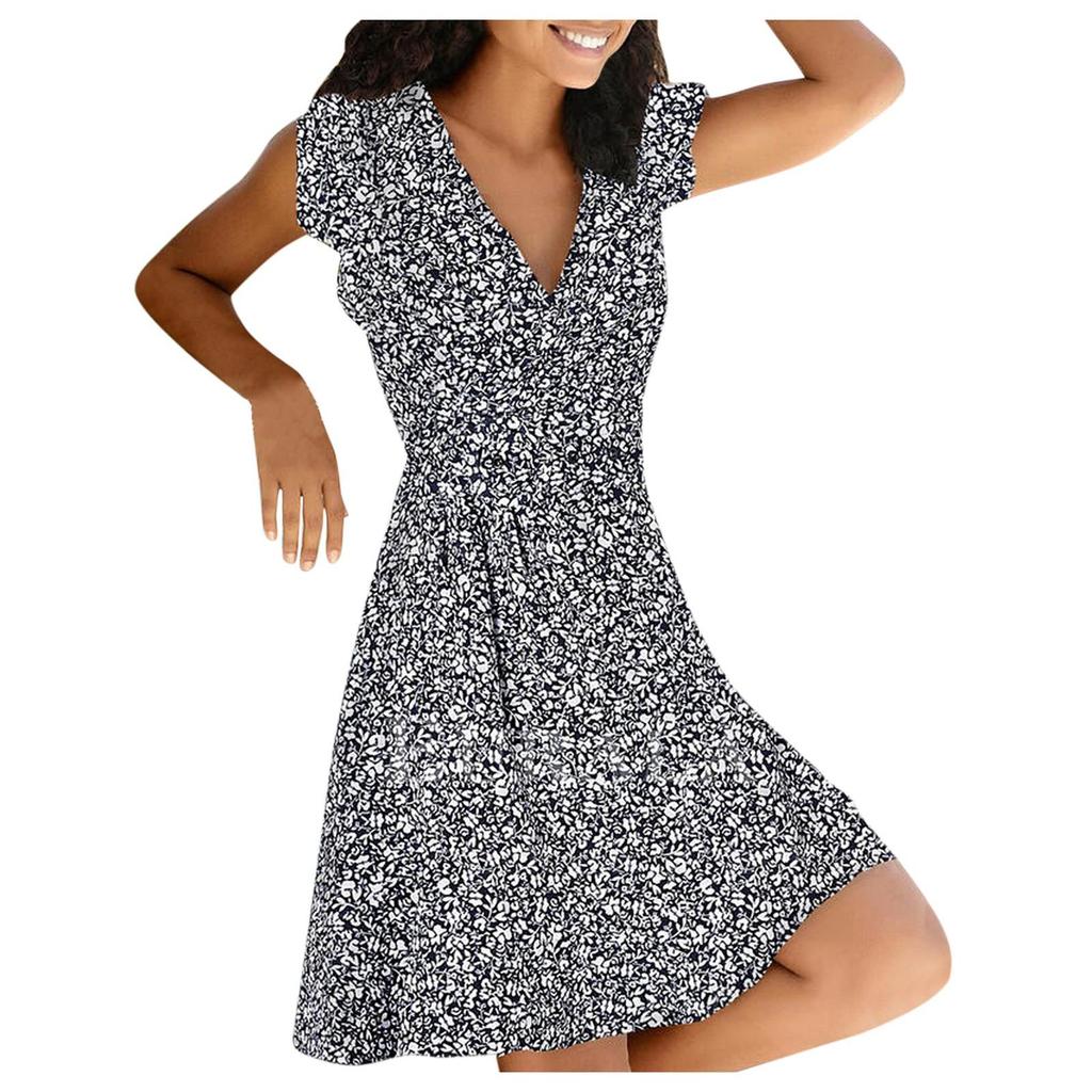 Vestido cruzado de cuello en V sin mangas con estampado floral casual para  mujer comprar a buen precio — entrega gratuita, reseñas reales con fotos —  Joom