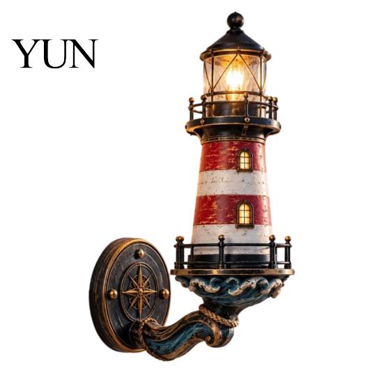Old Fashioned Wall Lamp Coastal Lighthouse Sconce Light, Vintage Nautical Lamp, Decorative Lighting Light for Porch Patio Garden Beach House,