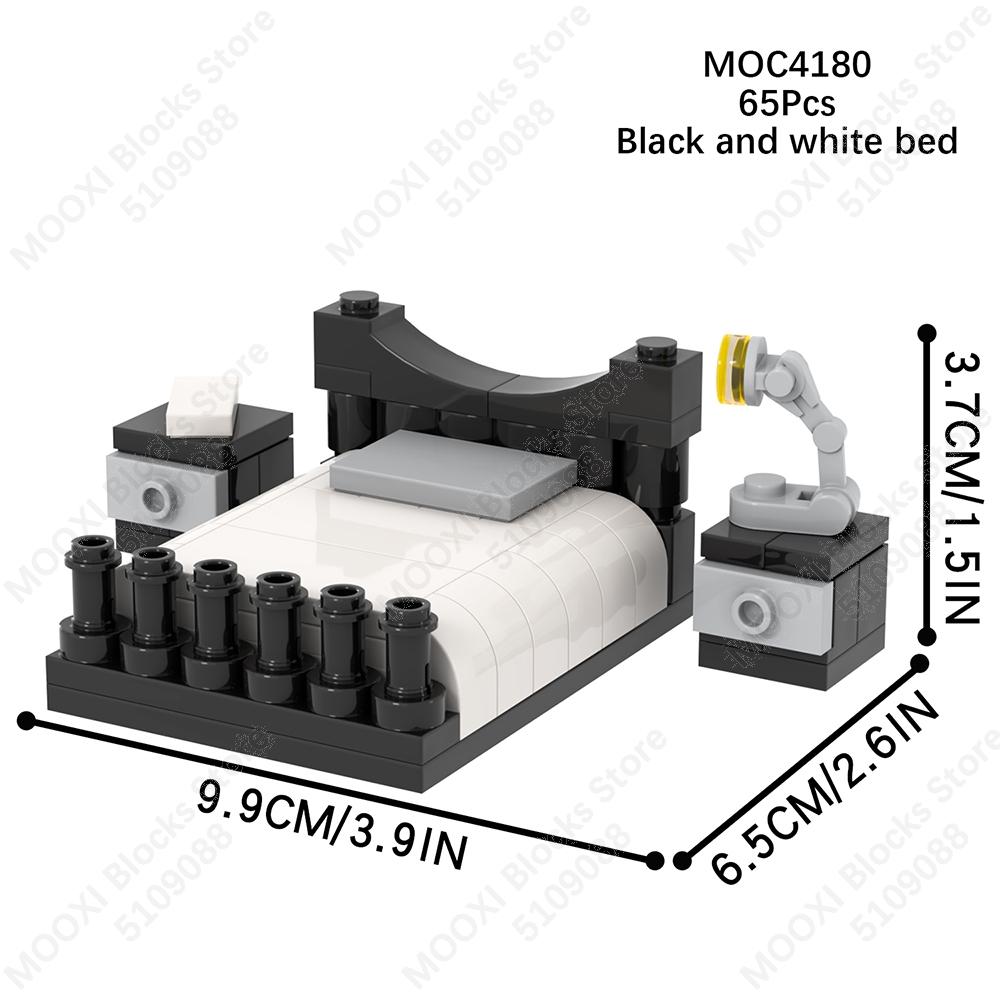 MOOXI House Furniture Series Bed Piano Drum Sets City Creative MOC Bricks Building Blocks Kids Toys Playing House Boy Girl Gifts