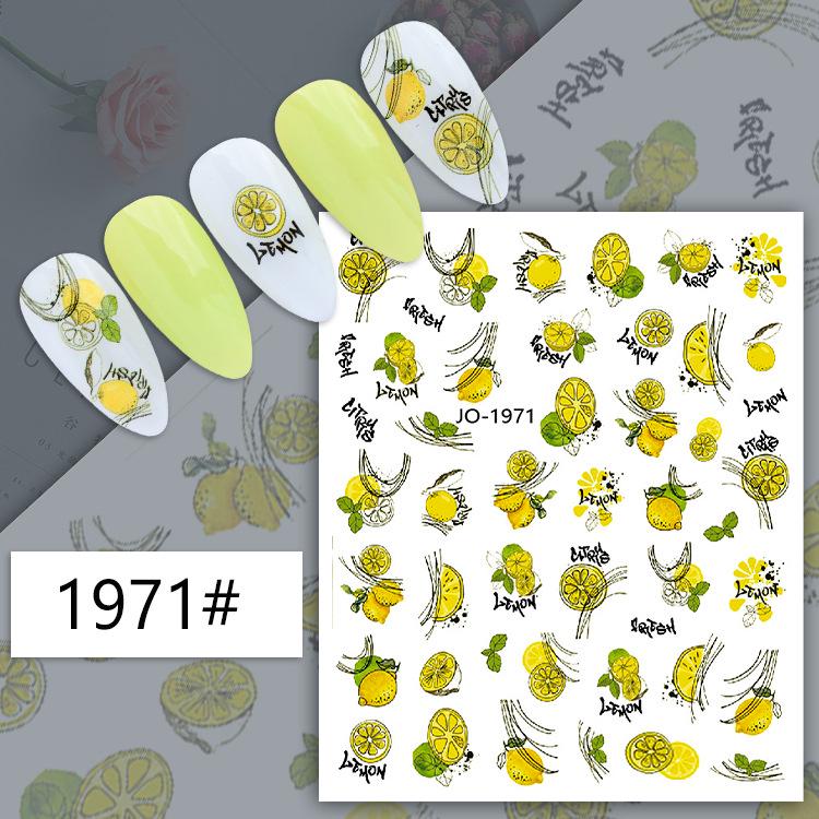 Fruit Series Nail Art Stickers: Lemon, Pineapple, Watermelon, Banana, Strawberry