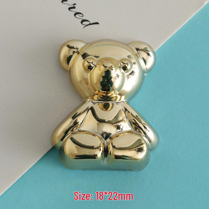 Popular Gold & Silver Bear Resin Accessories for DIY: Phone Cases, Hair Clips, Pendants, and Fridge Magnets