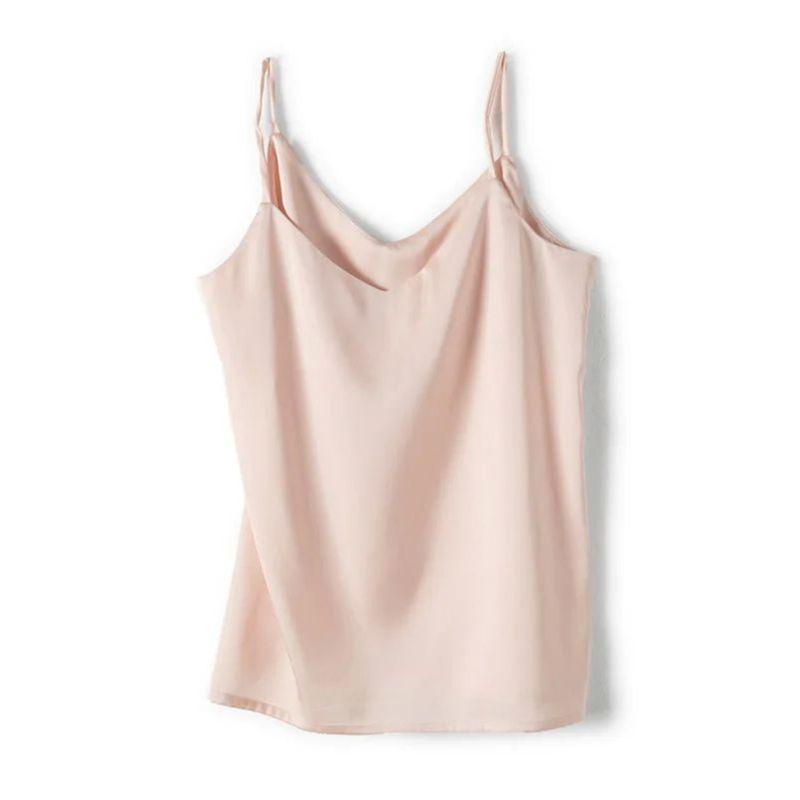 Smooth Suspender Solid Color Base Shirt Glossy Sling Pure Color Base Shirt