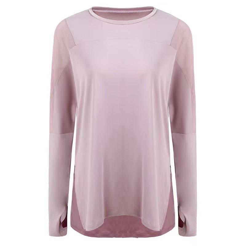 Womens Loose Long Sleeve Yoga Top Breathable Quick Dry T-Shirt Running Fitness