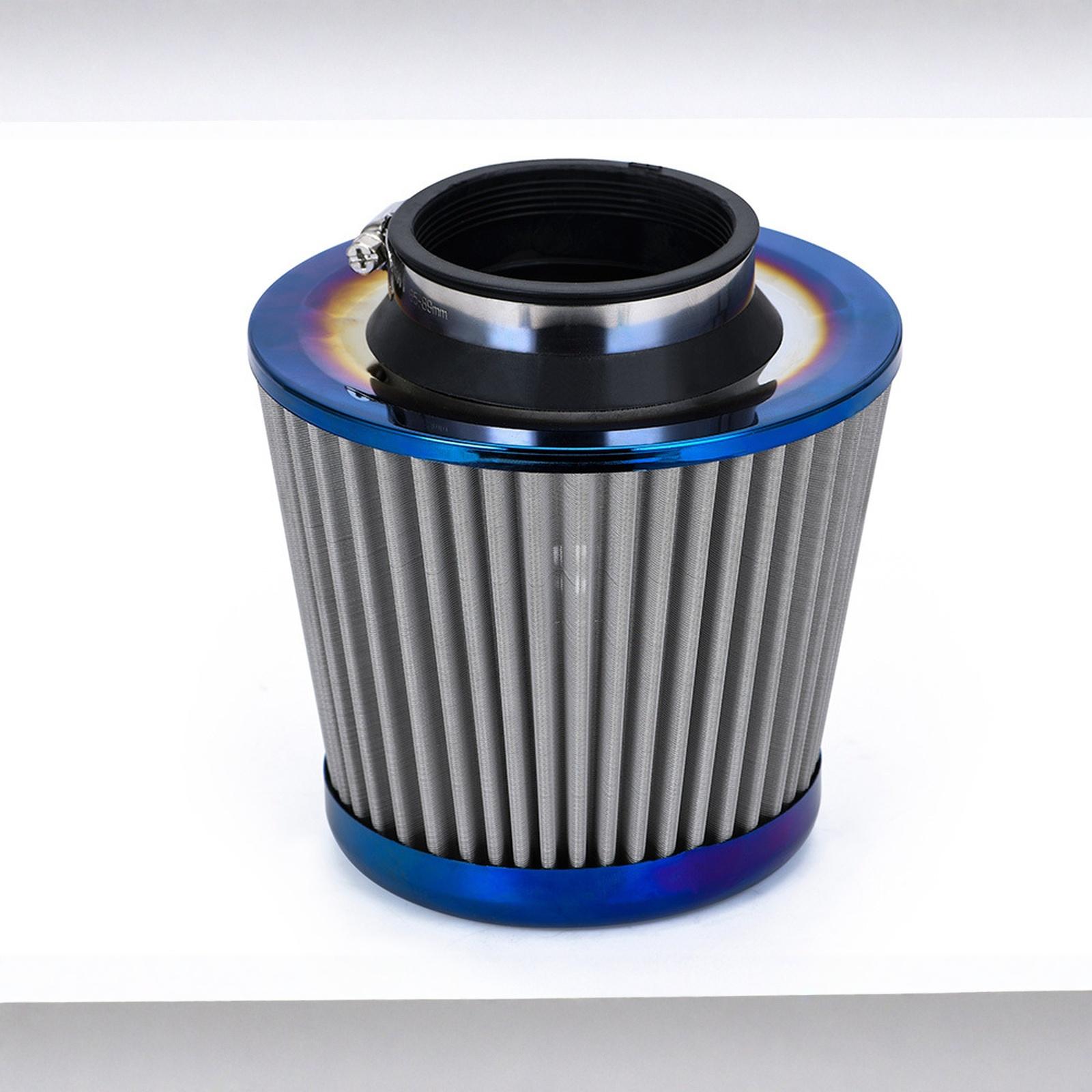 

Blue 3 76mm Power Intake High Cold Intake Filter Cleaner Racing Car Filter Universal AIT27 One Size