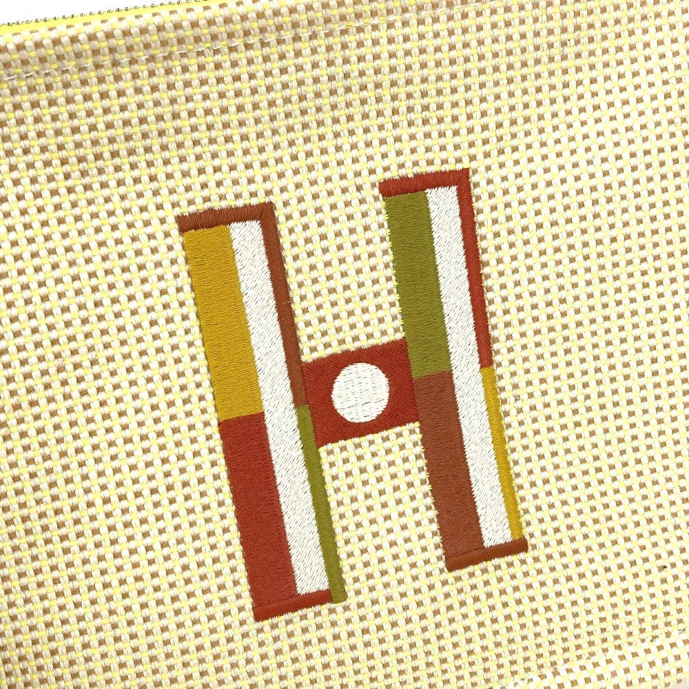 HERMES Flat pouch with embroidery "Fauble Corner" PM Cosmetics Pouch Clutch Bag