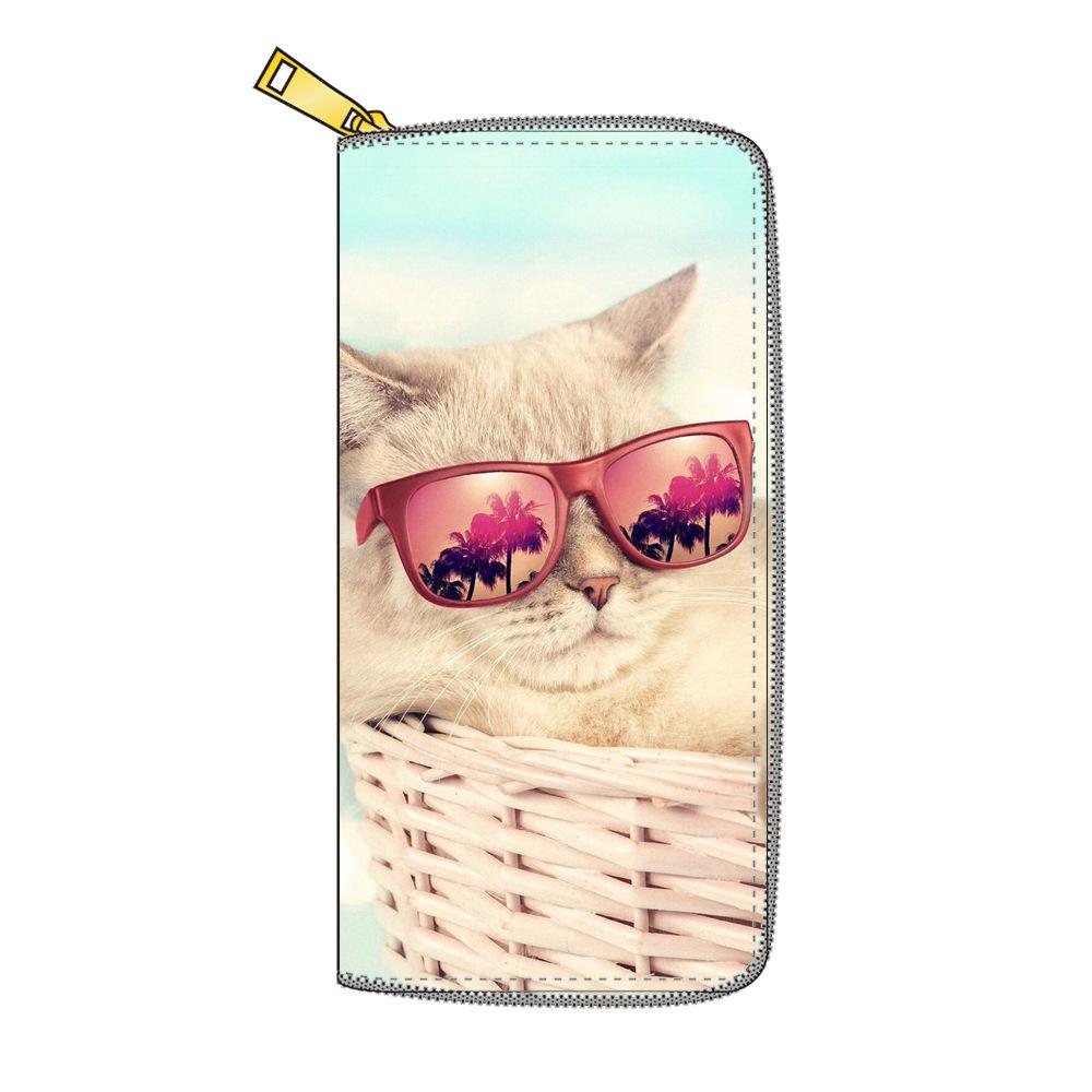 

Новый кошачий мультяшный животный длинный кошелек на молнии, кошелек