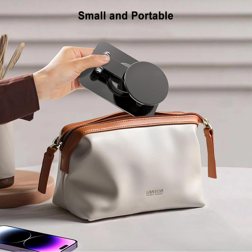 Folding Phone Holder Desktop Magnetic Phone Stand 360° Rotation Desktop Cell Phone Stand For iPhone 16 15 14 13 12 Pro Max Mount