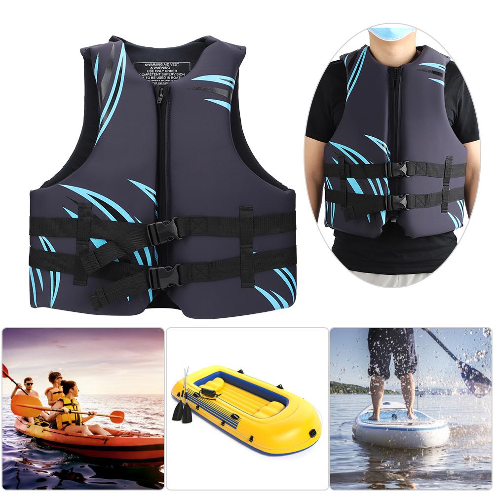 EPE Pearl Wool Blue Black  Adults Seaside Motorboat Life Jacket Vest for Swimming Fishing Drifting SuppliesBlue Black L