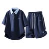 Polo Shirt Short-sleeved Suit Men's Breathable Shorts Suit Loose 2-piece Suit