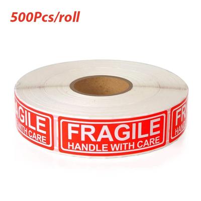 500/1000PCS English Fragile Stickers The Goods Please Handle With Care Warning Express Labels DIY Supplies Red Warning Sticker