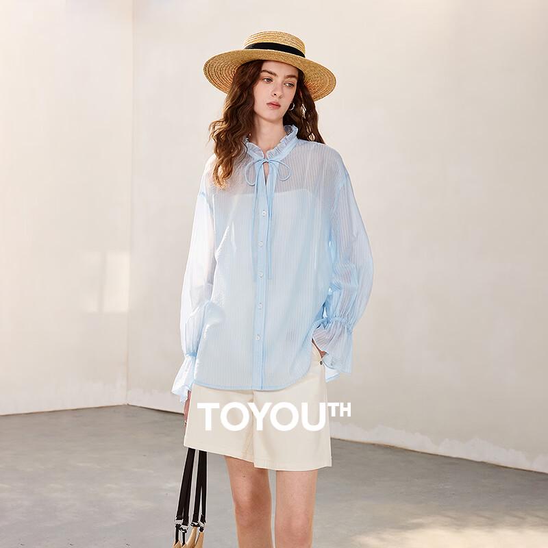 Chuyu Women s Lyocell Jacquard Ruffle V-Neck Blouse M