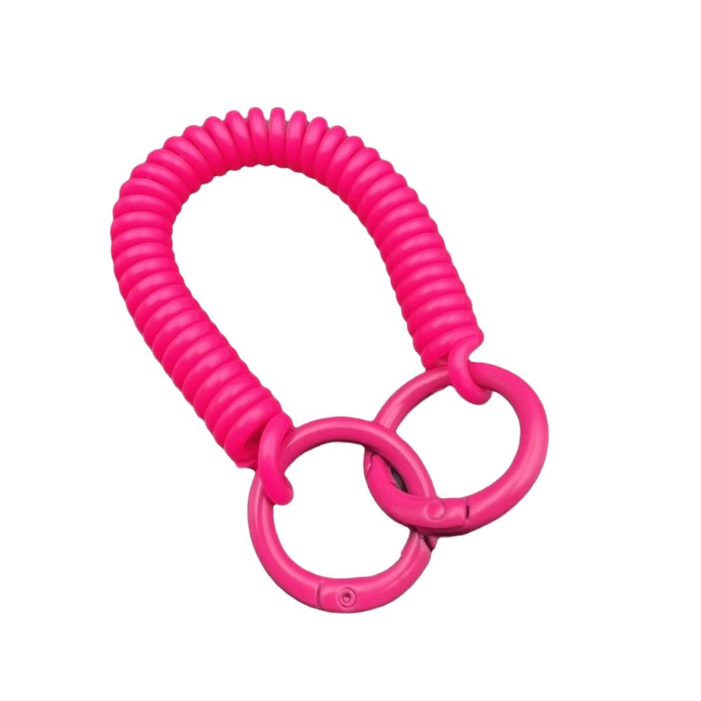 Colorful Retractable Keychain Spring Rope Anti-Lost Card Holder Strap Spiral Phone Lanyard Student