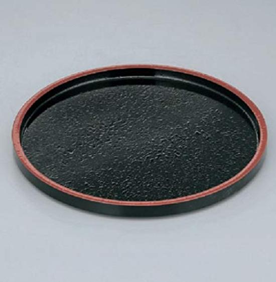 DX Round Black and 9 inches Ale-net Tray, Red, Non-Slip, nero
